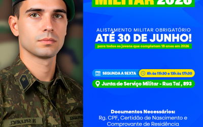 Alistamento Militar 2026 segue aberto em Sarandi até 30 de junho